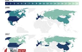 نقشه گردشگری جهان در 28 سال گذشته / ایران در رتبه 7 جهانی