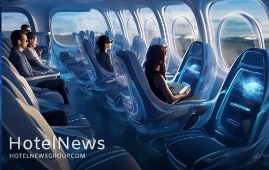 تصویر هوش مصنوعی از کابین هواپیما در سال ۲۰۵۰