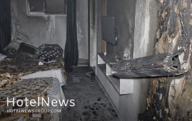 آتش سوزی یک مرکز اقامتی در عیدگاه مشهد