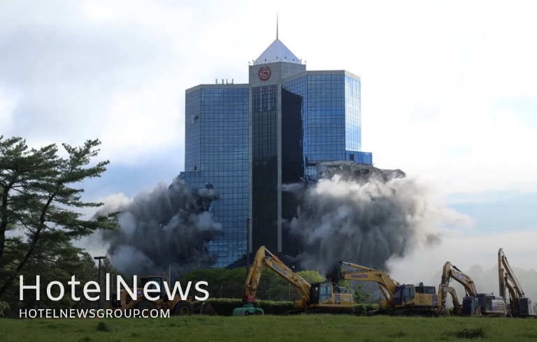  تخریب کنترل شده هتل شرایتون در نیوجرسی آمریکا - تصویر 1